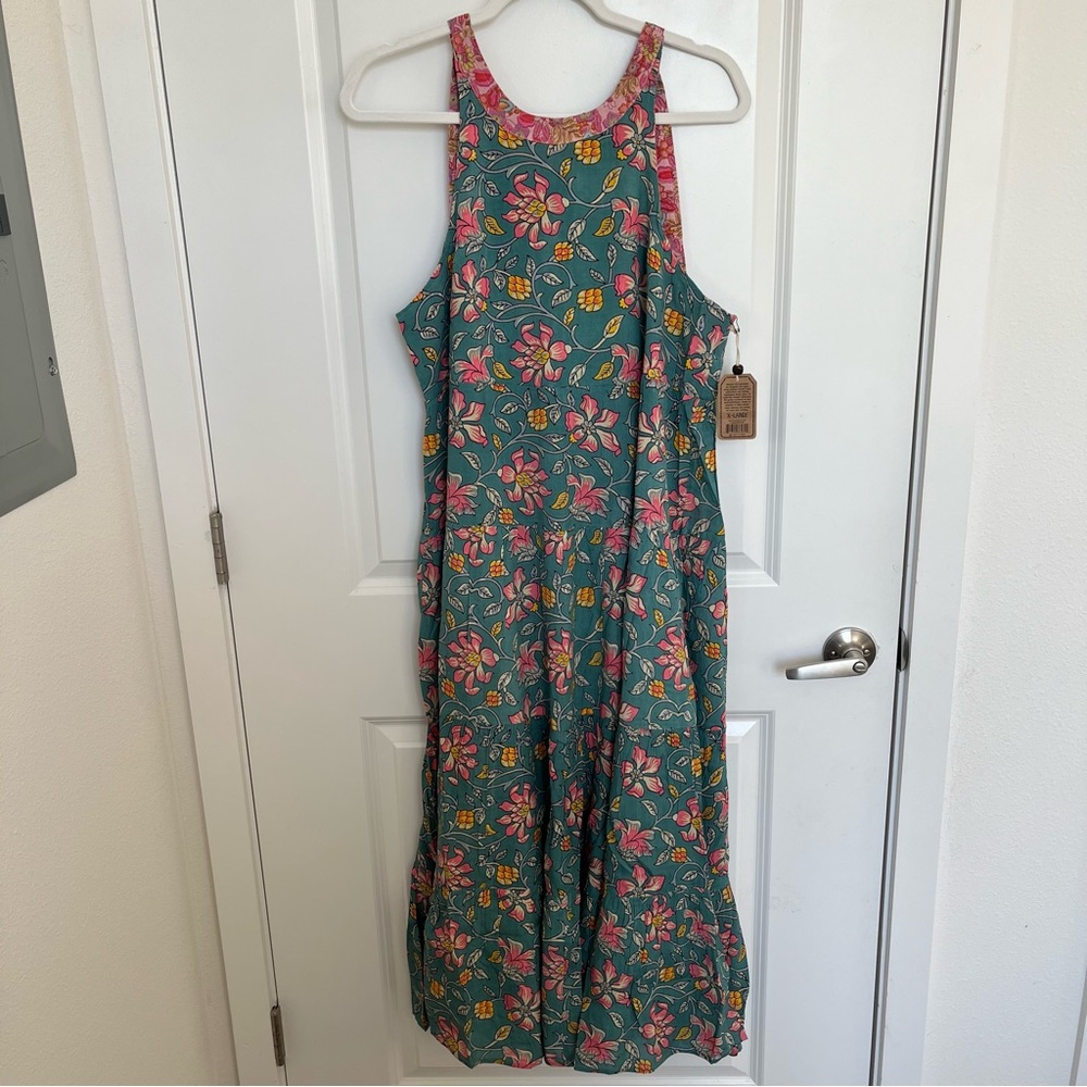 NATURAL LIFE Floral Maxi Dress - Blue and Pink - Picture 7 of 12